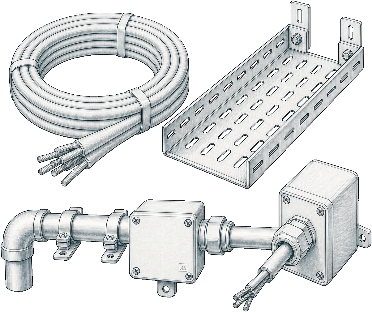 Cabling and containment technical sketch