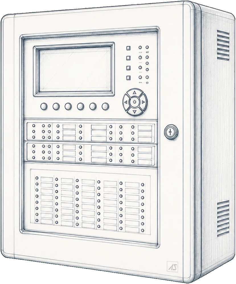Detection and releasing control panel technical sketch