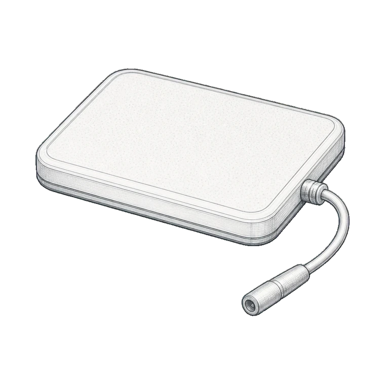 Vibrating pads and tactile receivers technical sketch