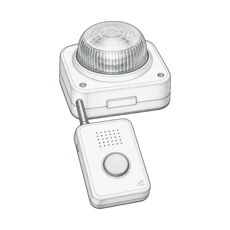 Visual alarm devices technical sketch