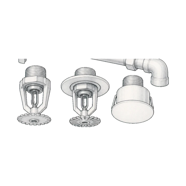 Sprinkler heads technical sketch