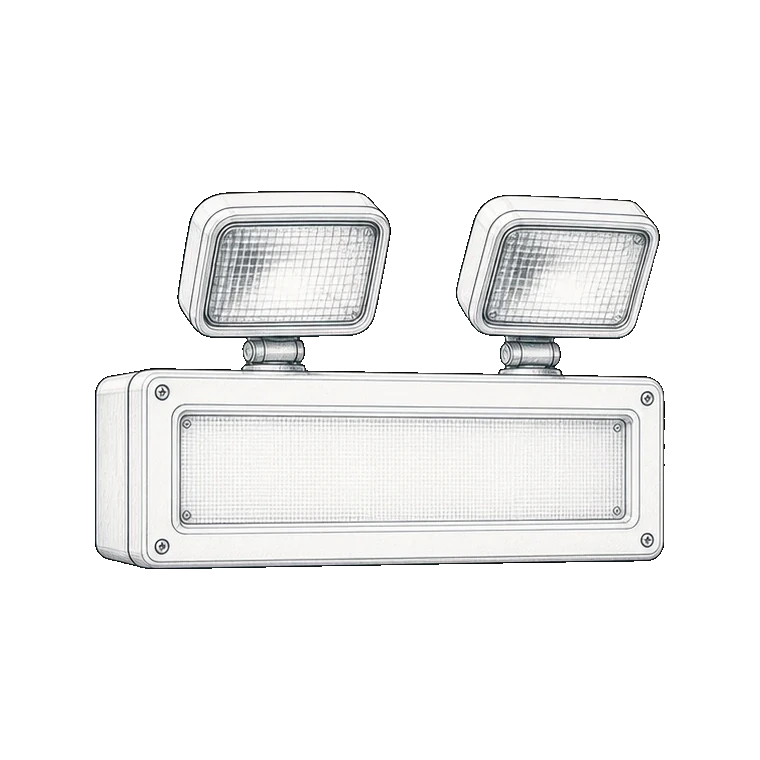 Emergency luminaires technical sketch