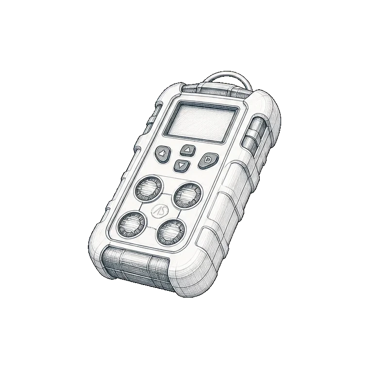Portable gas detectors technical sketch