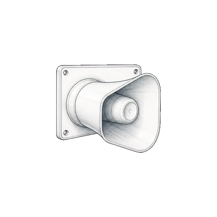 Emergency loudspeakers technical sketch