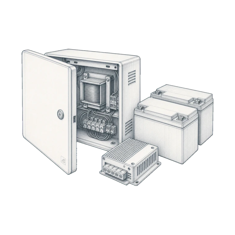 High- or low-pressure pumps / gas cylinders technical sketch
