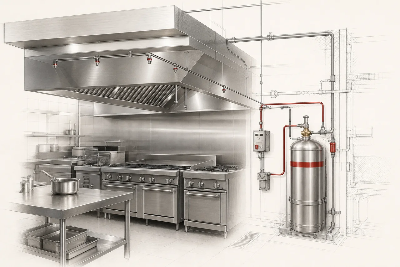 Kitchen fire suppression application