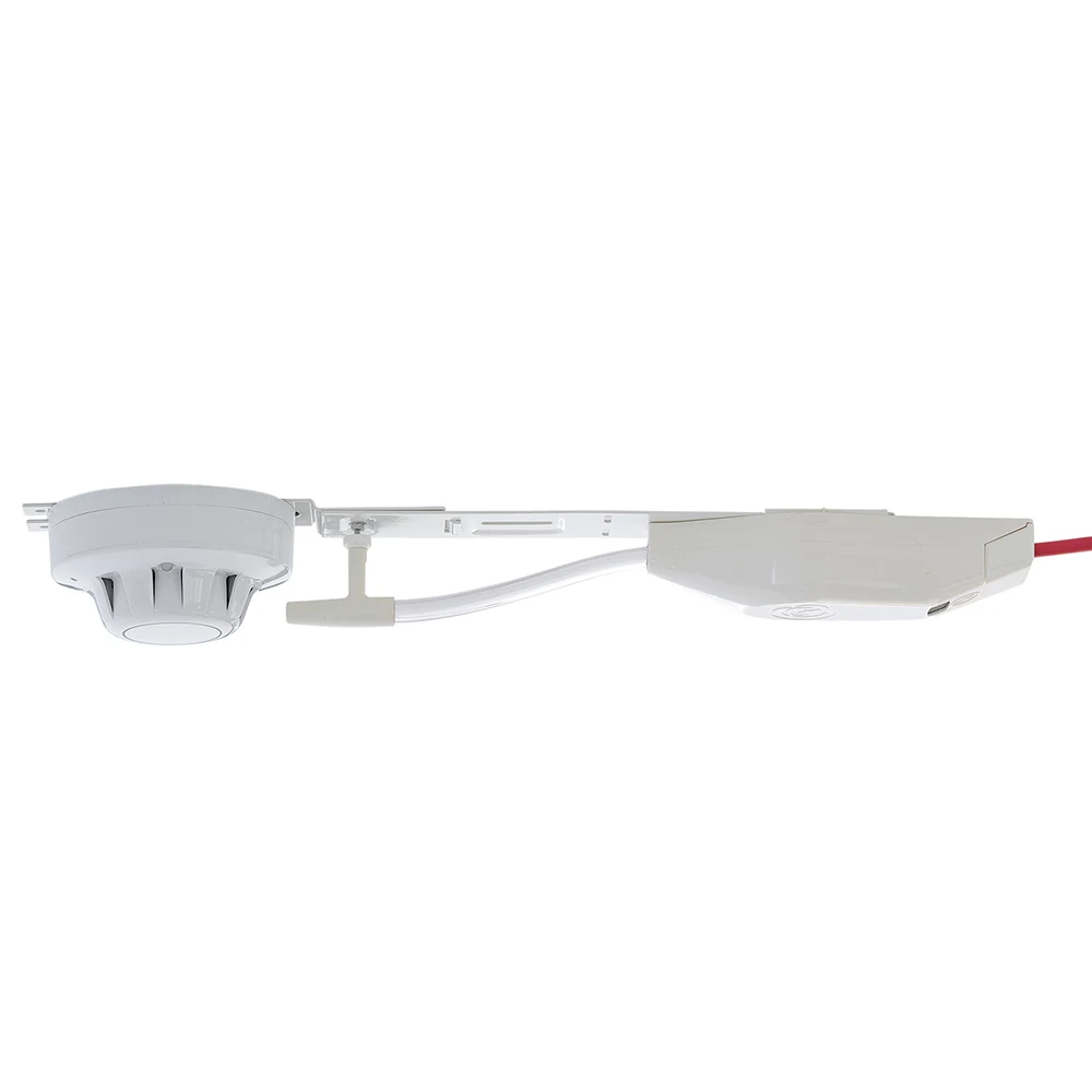 Scorpion remote smoke tester installed beside a point smoke detector