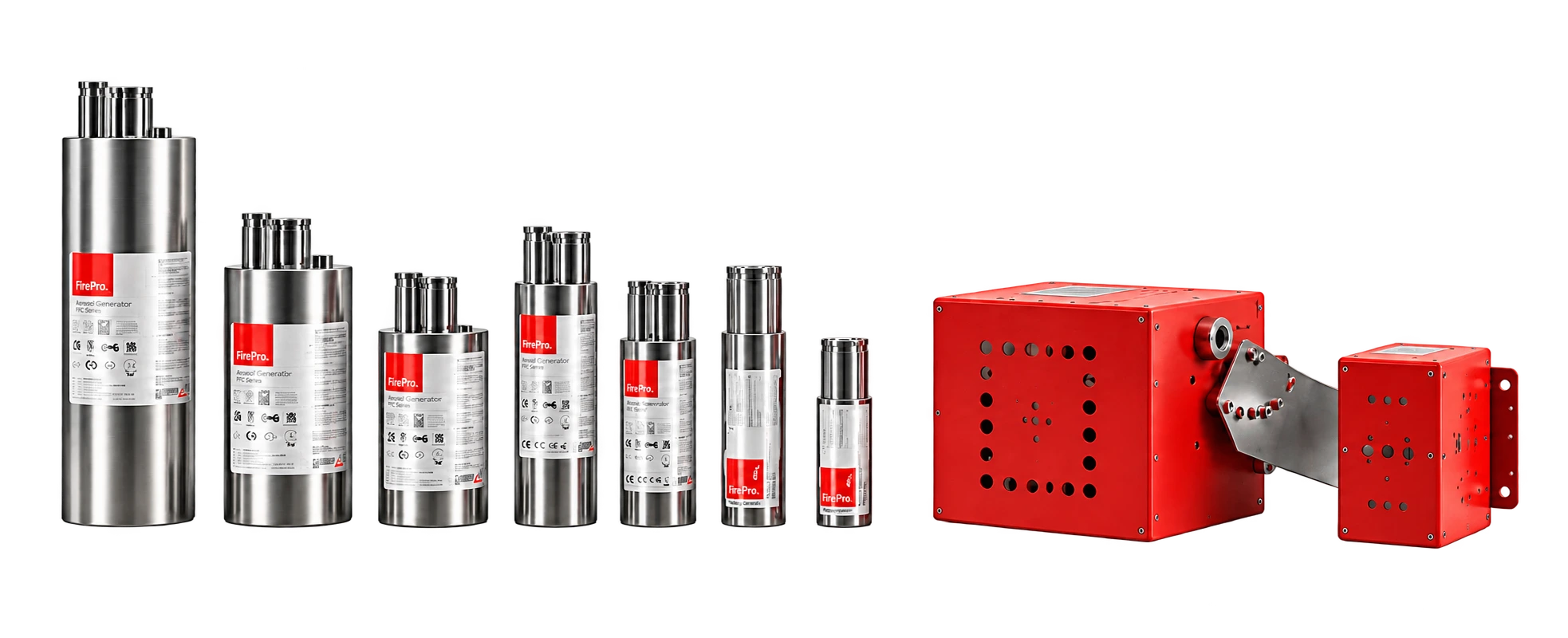 FirePro cylindrical and box-type aerosol fire suppression generators